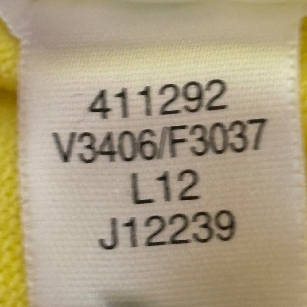 Lands End L Yellow Cardigan Cotton Blend Scandi Copenhagen Dopamine Prep Coastal - Picture 6 of 6